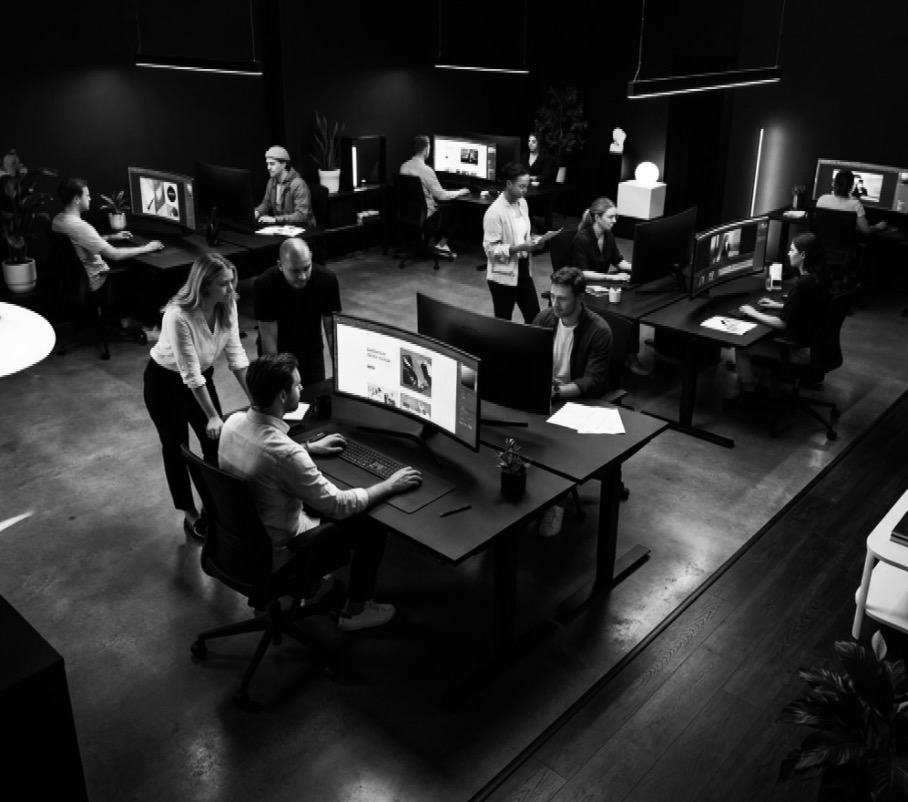Aery Ads studio team at work at their desks
